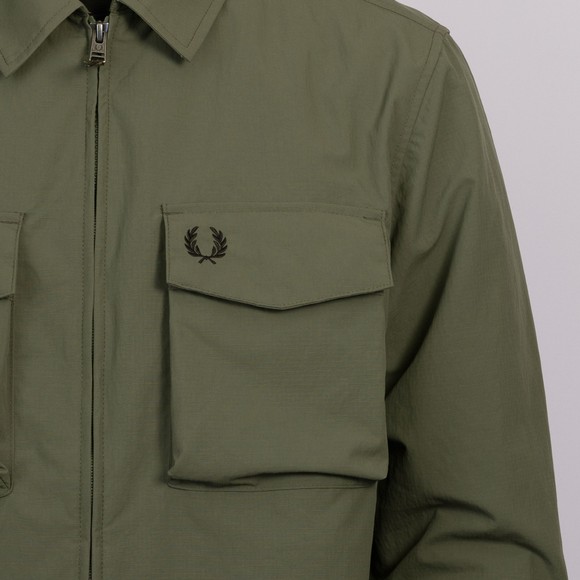 Fred Perry Mens Green Ripstop Pocket Overshirt #3