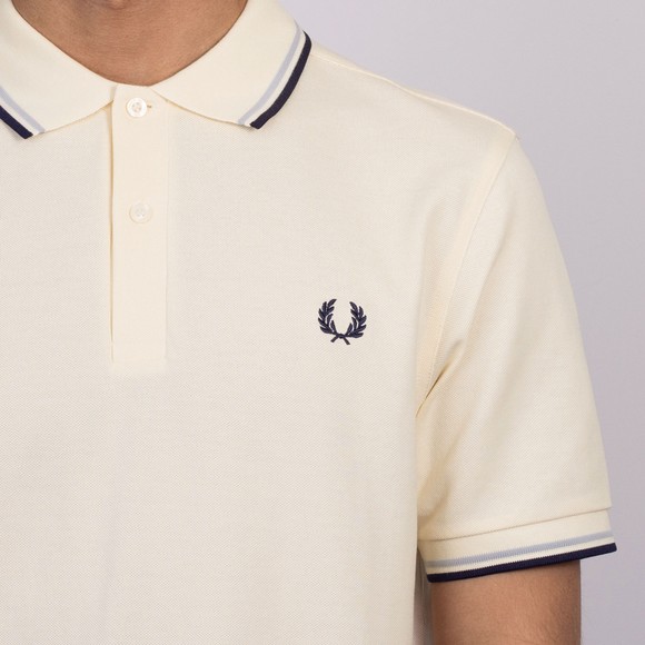 Fred Perry Mens Off-White Twin Tipped Polo Shirt #3