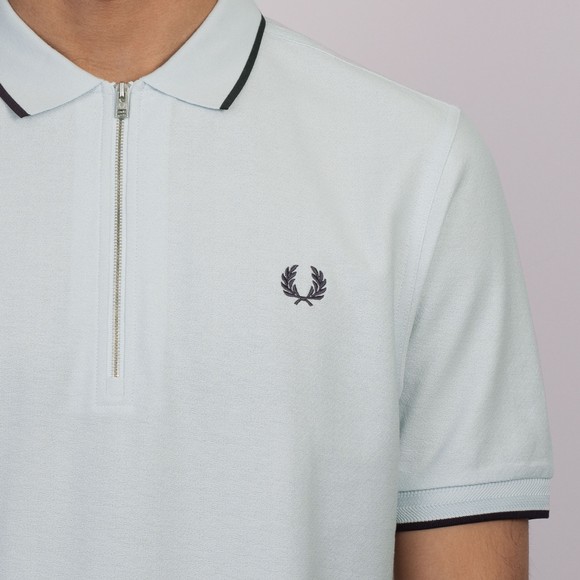 Fred Perry Mens Blue Crepe Pique Polo Shirt #3