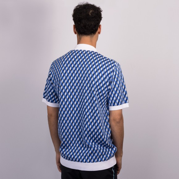 Sandbanks Mens Blue Geometric Loose Knit Shirt #4