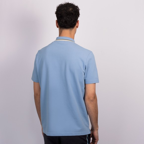 Sandbanks Mens Blue Stripe Tape Placket Polo Shirt #4