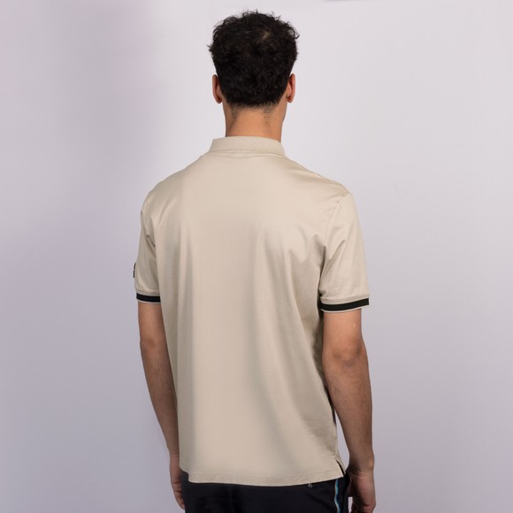 Sandbanks Mens Beige Silicone Zip Polo Shirt #4