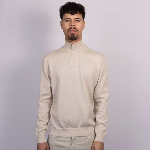 Paul & Shark Mens Off-White Knitted Wool Half Zip Sweater #3