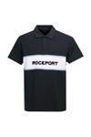 Rockport Mens Blue Cobb Insert Logo Panel Polo Shirt