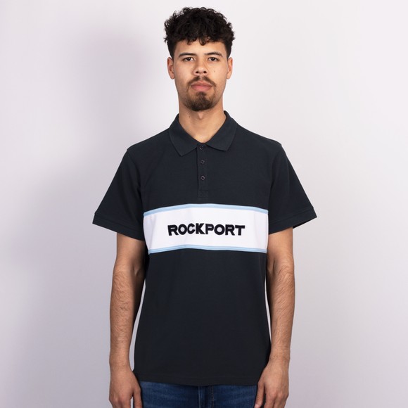 Rockport Mens Blue Cobb Insert Logo Panel Polo Shirt main image