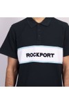 Rockport Mens Blue Cobb Insert Logo Panel Polo Shirt