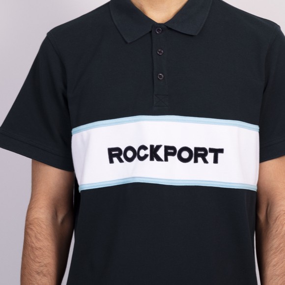 Rockport Mens Blue Cobb Insert Logo Panel Polo Shirt main image