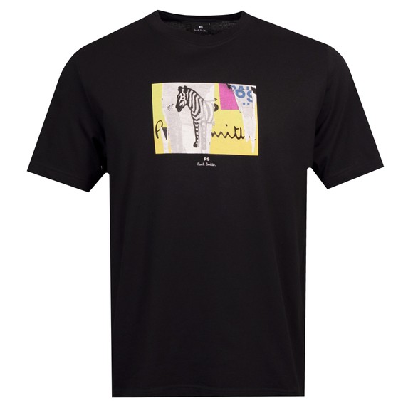 PS Paul Smith Mens Black Patch Zebra T-shirt #1