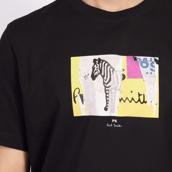 PS Paul Smith Mens Black Patch Zebra T-shirt #3