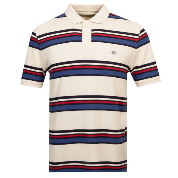 Gant Mens Off-White Multi Striped Polo