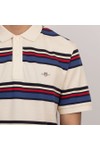 Gant Mens Off-White Multi Striped Polo