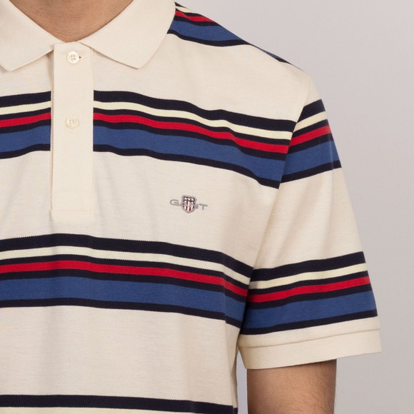 Gant Mens Off-White Multi Striped Polo main image
