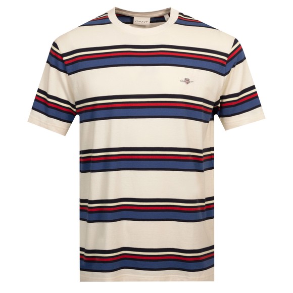 Gant Mens Off-White Multi Striped T-Shirt