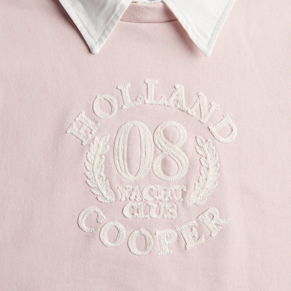 Holland Cooper Womens Pink Mock Collar Crew Neck Sweat #3
