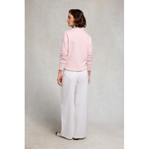 Holland Cooper Womens Pink Mock Collar Crew Neck Sweat #4