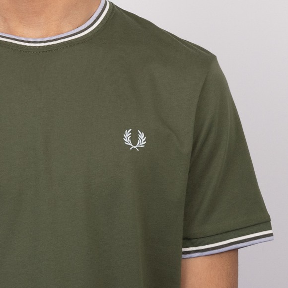 Fred Perry Mens Green Twin Tipped T-Shirt #3