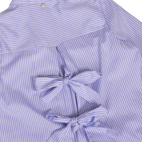 Rino & Pelle Womens Blue Felise Striped Blouse With Bow Back Detail  #3