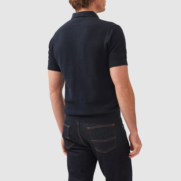 Rodd & Gunn Mens Blue Masons Flat Knit Polo Shirt