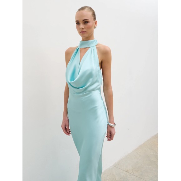 Pretty Lavish Womens Green Solene Cowl Neck Maxi Dress #4