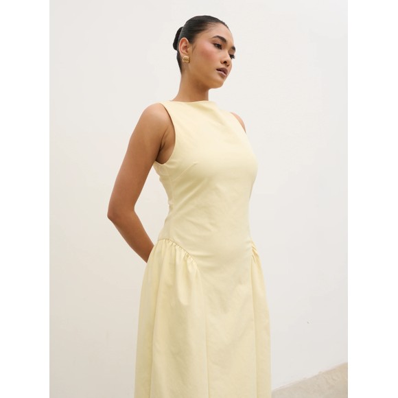 Pretty Lavish Womens Yellow Slyvie Slash Neck Midaxi Dress #3