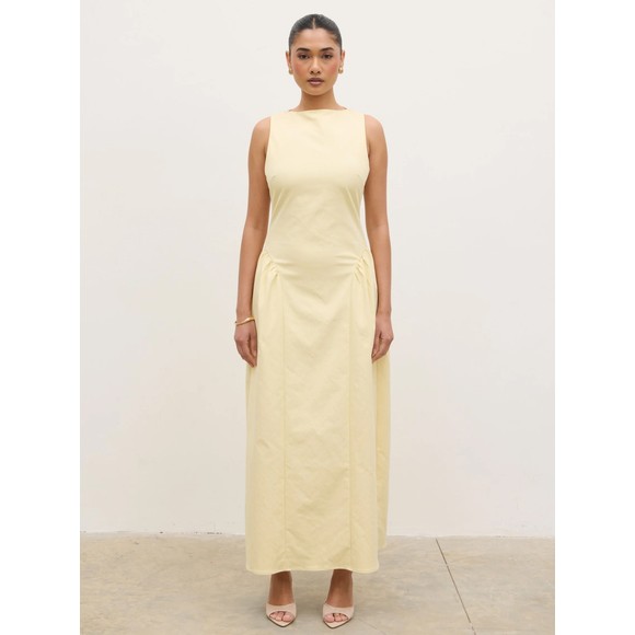 Pretty Lavish Womens Yellow Slyvie Slash Neck Midaxi Dress #4