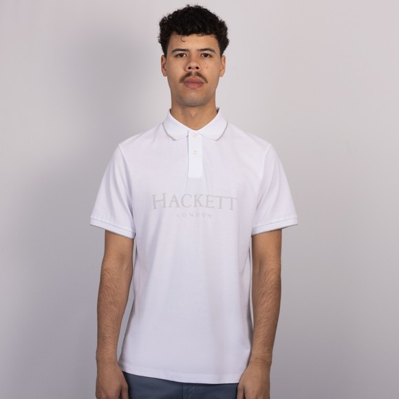 Hackett Mens White Heritage Ess Polo