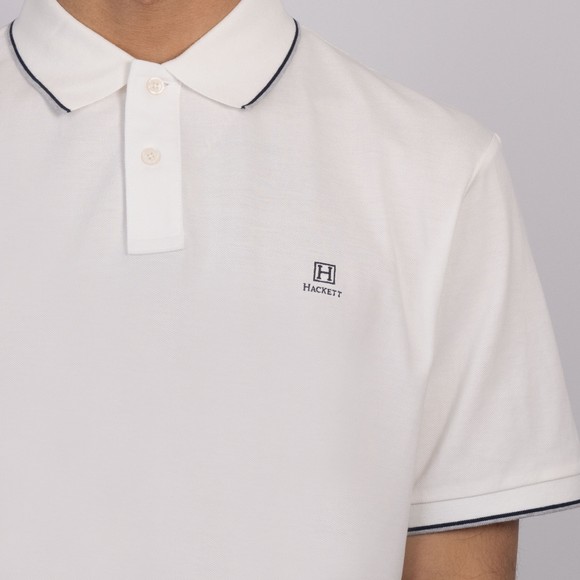 Hackett Mens Off-White Heritage H Tipped Polo main image