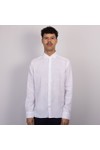 Hackett Mens White Essential Garment Dyed Linen Shirt