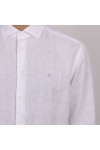 Hackett Mens White Essential Garment Dyed Linen Shirt