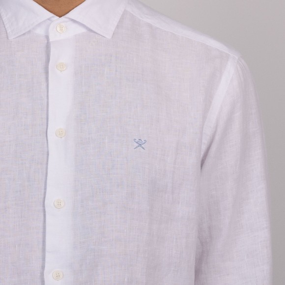 Hackett Mens White Essential Garment Dyed Linen Shirt main image