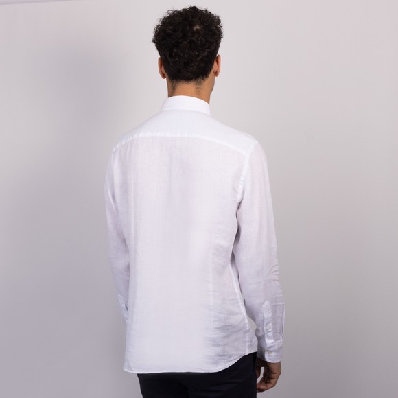 Hackett Mens White Essential Garment Dyed Linen Shirt main image