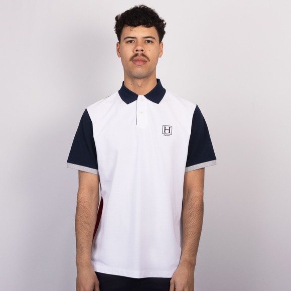 Hackett Mens White Heritage H Quad Back Polo main image