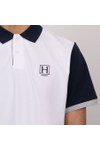 Hackett Mens White Heritage H Quad Back Polo