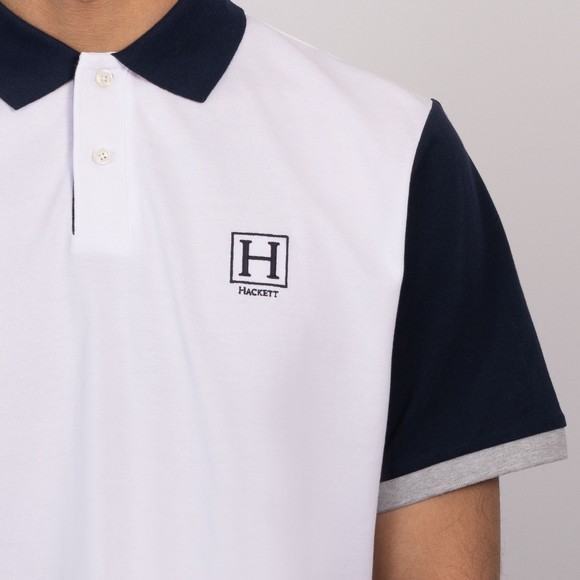 Hackett Mens White Heritage H Quad Back Polo main image