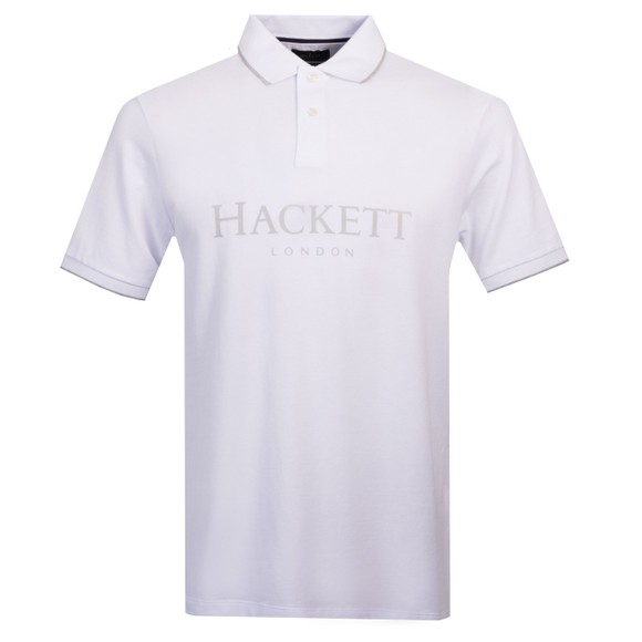 Hackett Mens White Heritage Ess Polo