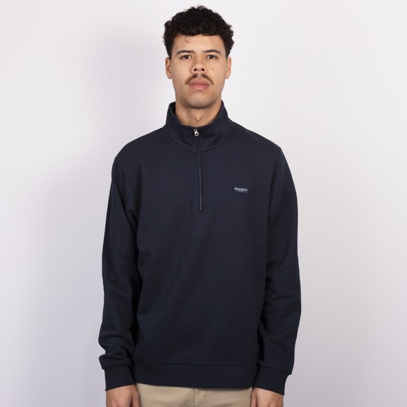 Hackett Mens Blue Heritage Ess Badge 1/4 Zip Sweatshirt main image