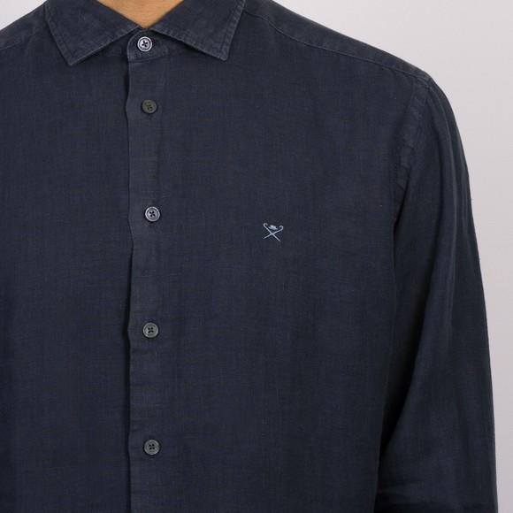 Hackett Mens Blue Essential Garment Dyed Linen Shirt main image