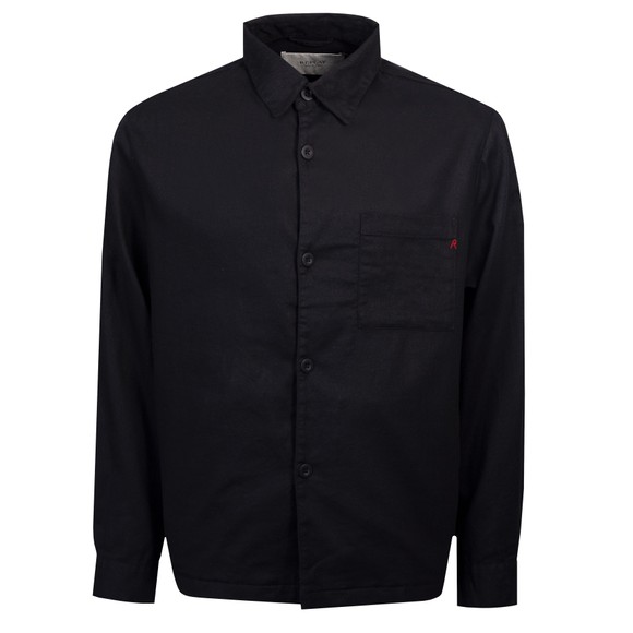 Replay Mens Black Linen Cotton Overshirt