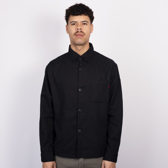 Replay Mens Black Linen Cotton Overshirt