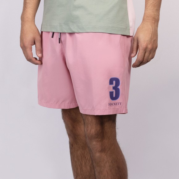 Hackett Mens Pink Heritage Number Swim Shorts