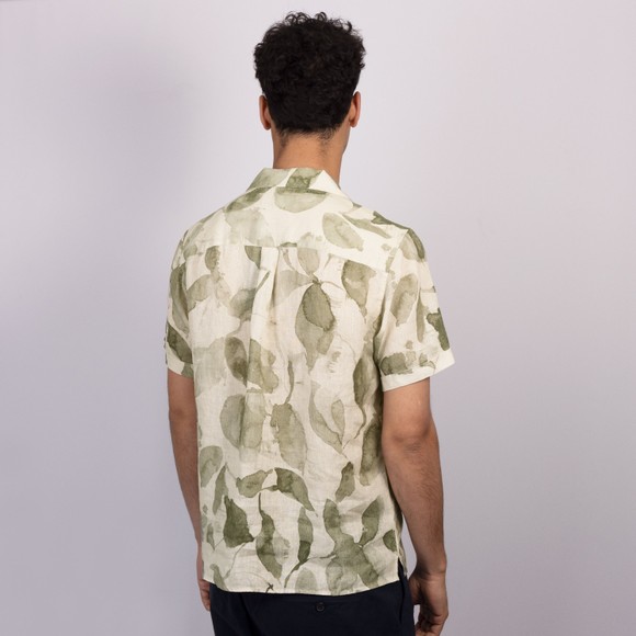 Oliver Sweeney Mens Green Meada Riviera Linen Short Sleeve Shirt main image