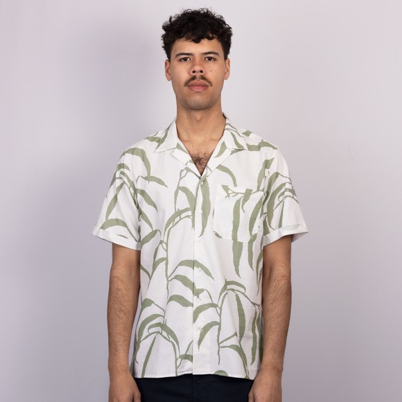 Oliver Sweeney Mens Green Ravenshead Print SS Riviera Shirt