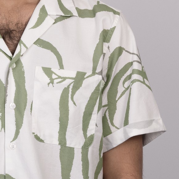 Oliver Sweeney Mens Green Ravenshead Print SS Riviera Shirt main image