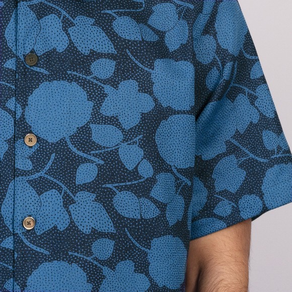 PS Paul Smith Mens Blue Floral Riviera Collar S/S Shirt #3