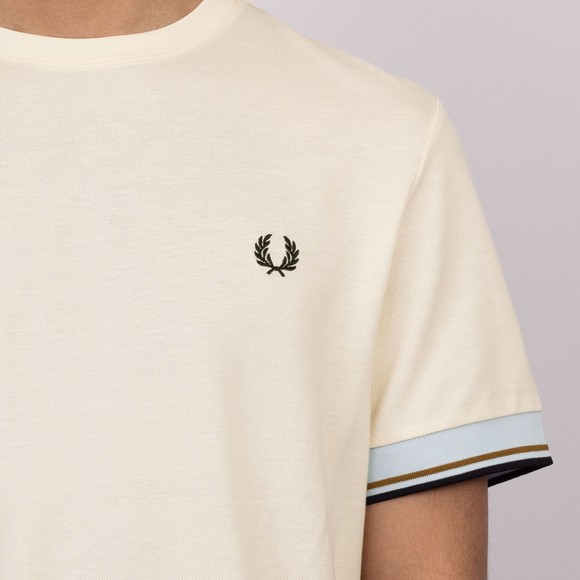 Fred Perry Mens Off-White Twin Tipped Cuff T-Shirt #3