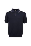 Pittari Mens Blue SS Tipped Polo Shirt