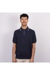 Pittari Mens Blue SS Tipped Polo Shirt