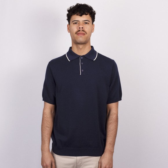 Pittari Mens Blue SS Tipped Polo Shirt