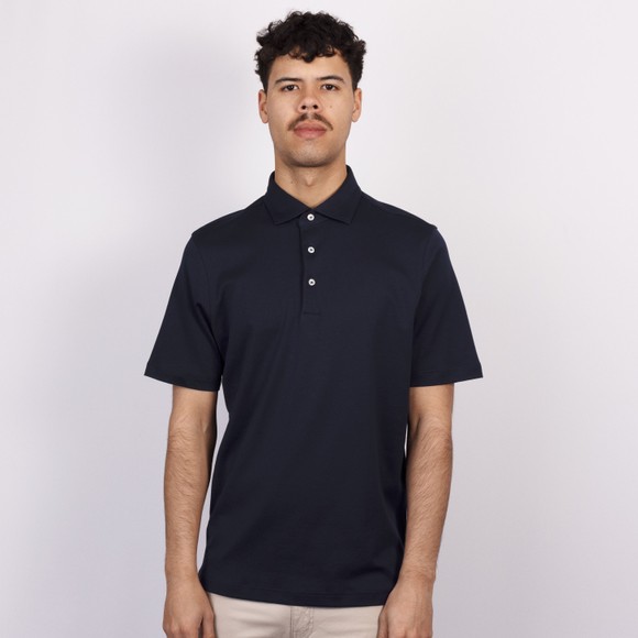 Gran Sasso Mens Blue Jersey Polo Shirt