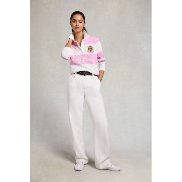 Holland Cooper Womens Pink Stripe Rugby Shirt #4